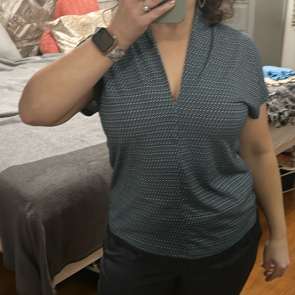 H&M blouse, dusty blue